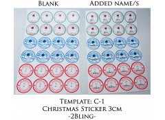 30mm Christmas Stickers (pack of 24 circles), colour print